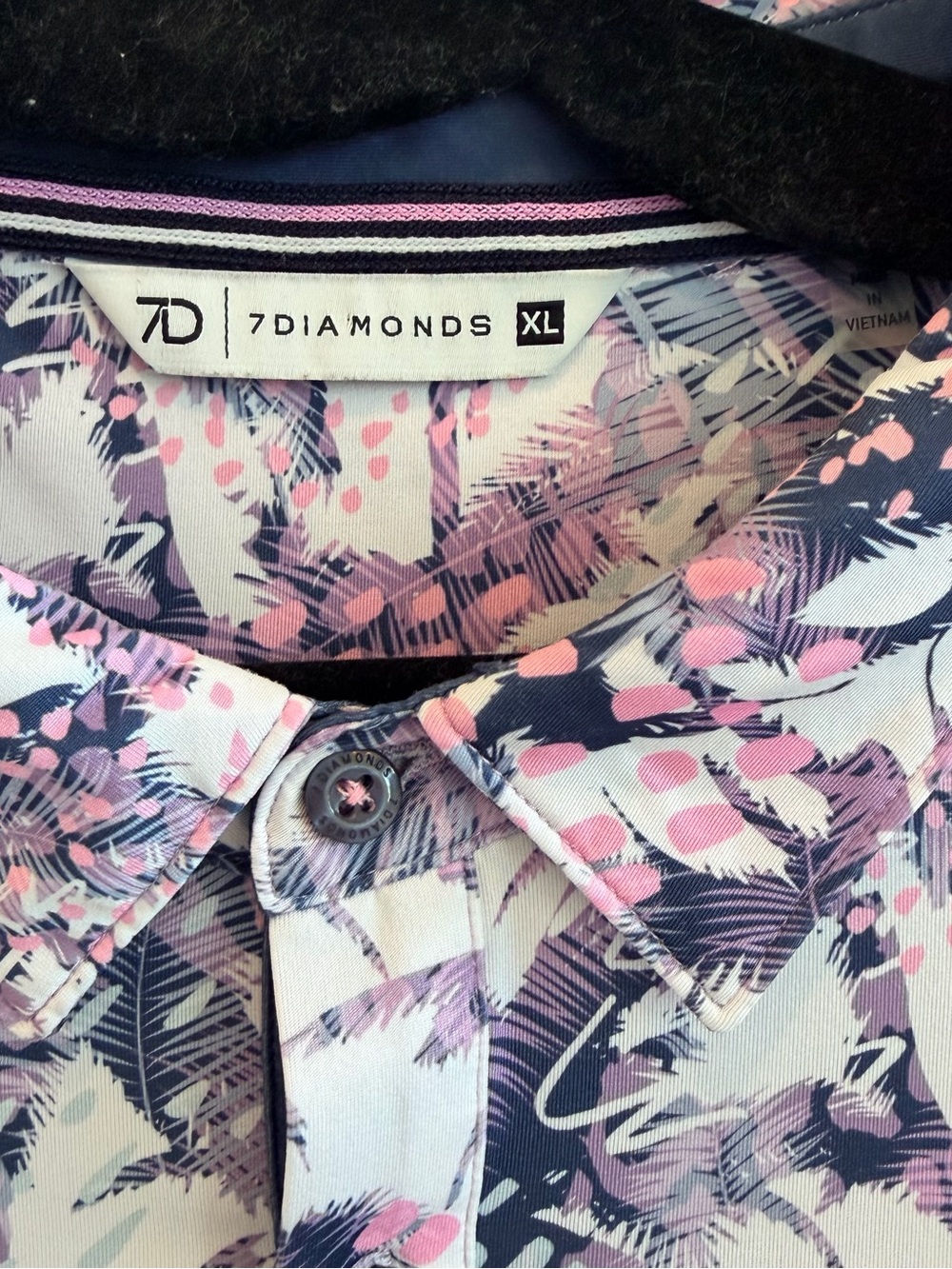 7 Diamonds Floral Print Lightweight Polo Golf Shirt Men’s Size XL - Picture 4 of 9